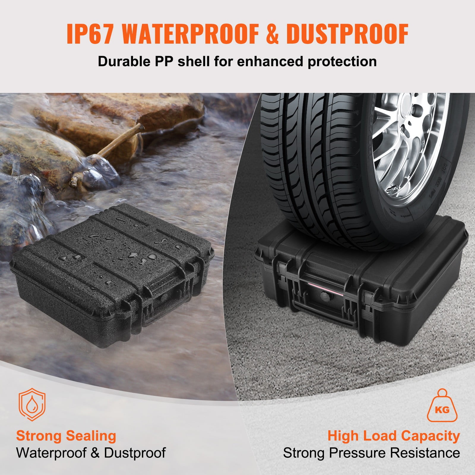 LINJH LINJH Hard Pistol Cases with Pre-cut PU Foam Lockable Pistol Case for 6 Pistol