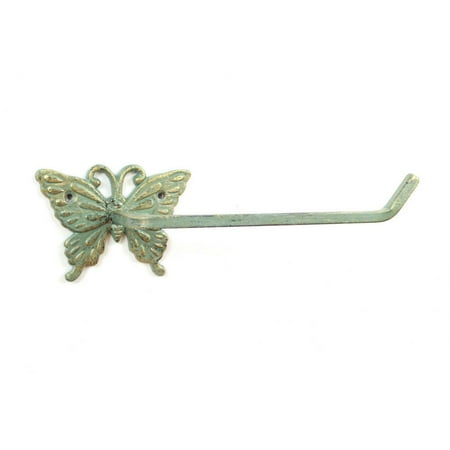 - Antique Seaworn Bronze Cast Iron Butterfly Toilet Paper Holder 11