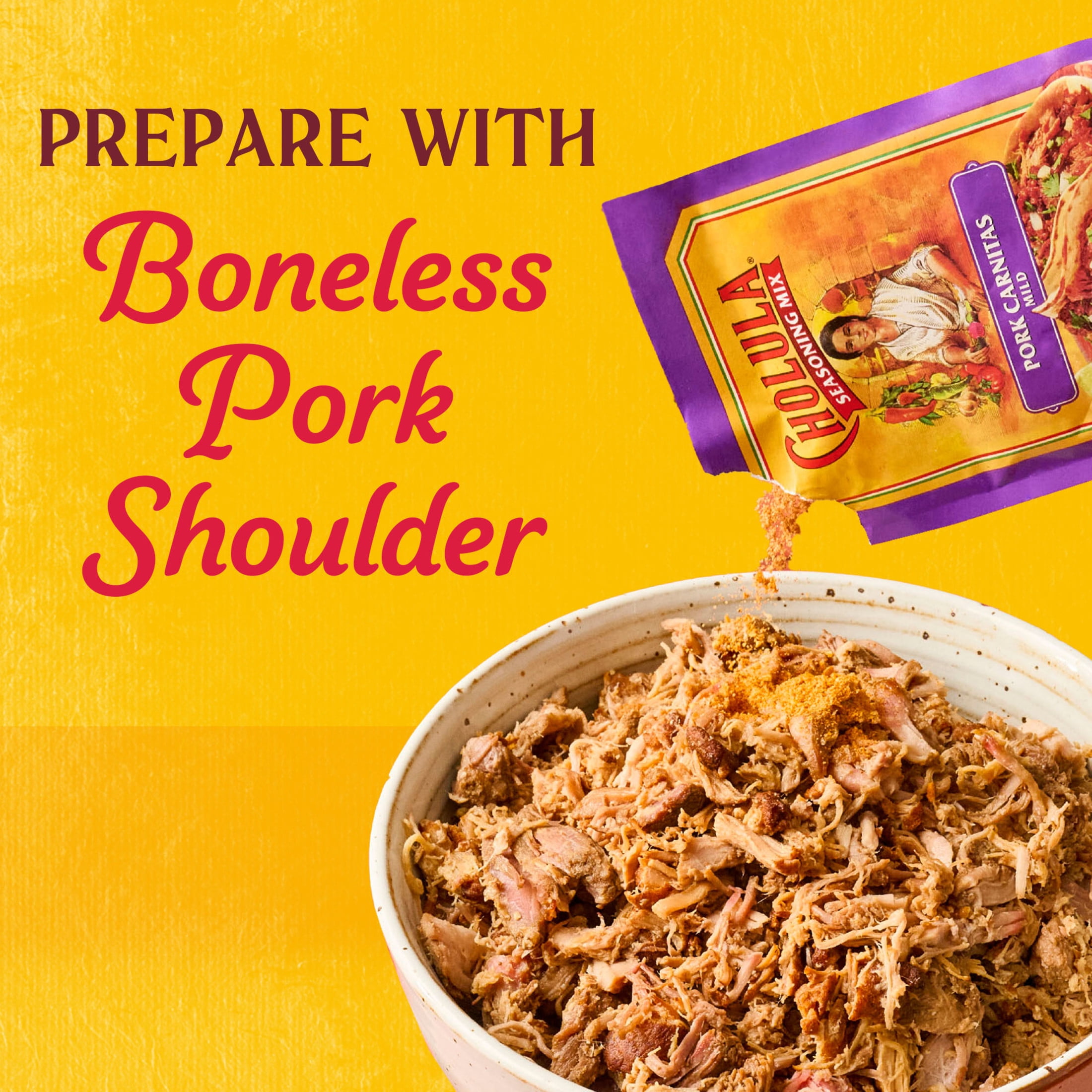 Cholula Pork Carnitas - Mild Seasoning Mix, 1.3 oz Bag