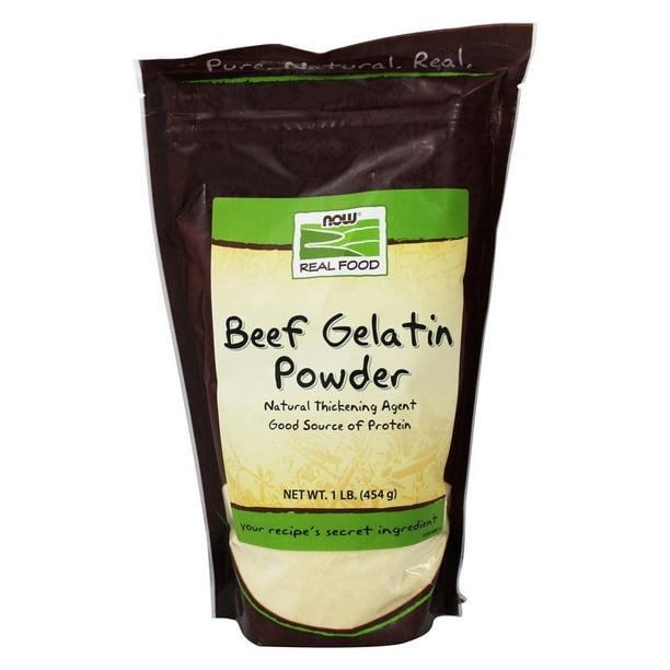 NOW Real Food Beef Gelatin Protein Powder, 1 Lb