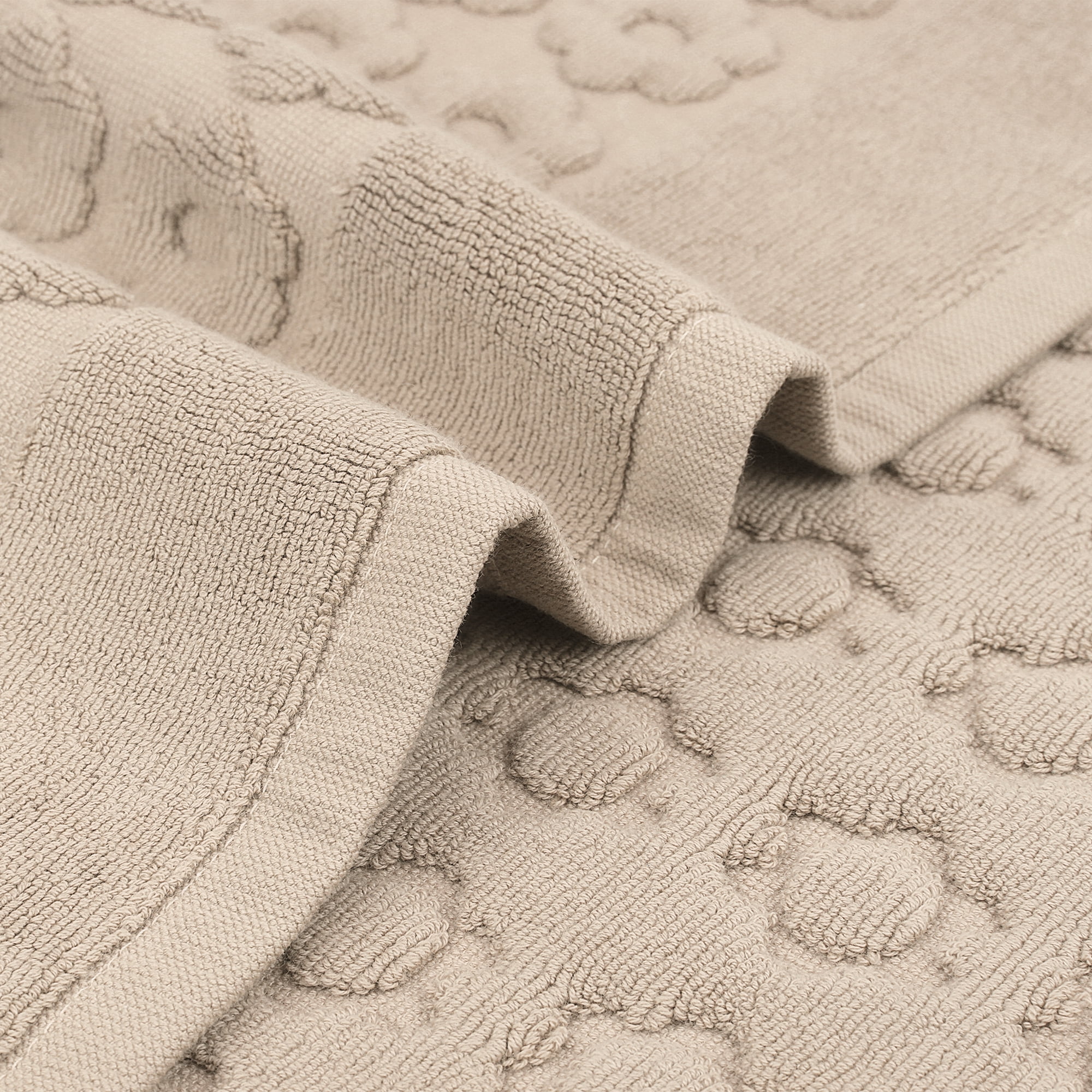 REGALWOVEN Luxury Bath Rug Towel, Cotton Absorbent Hotel Spa Shower Floor Mat for Bathroom Khaki 16" x 24"