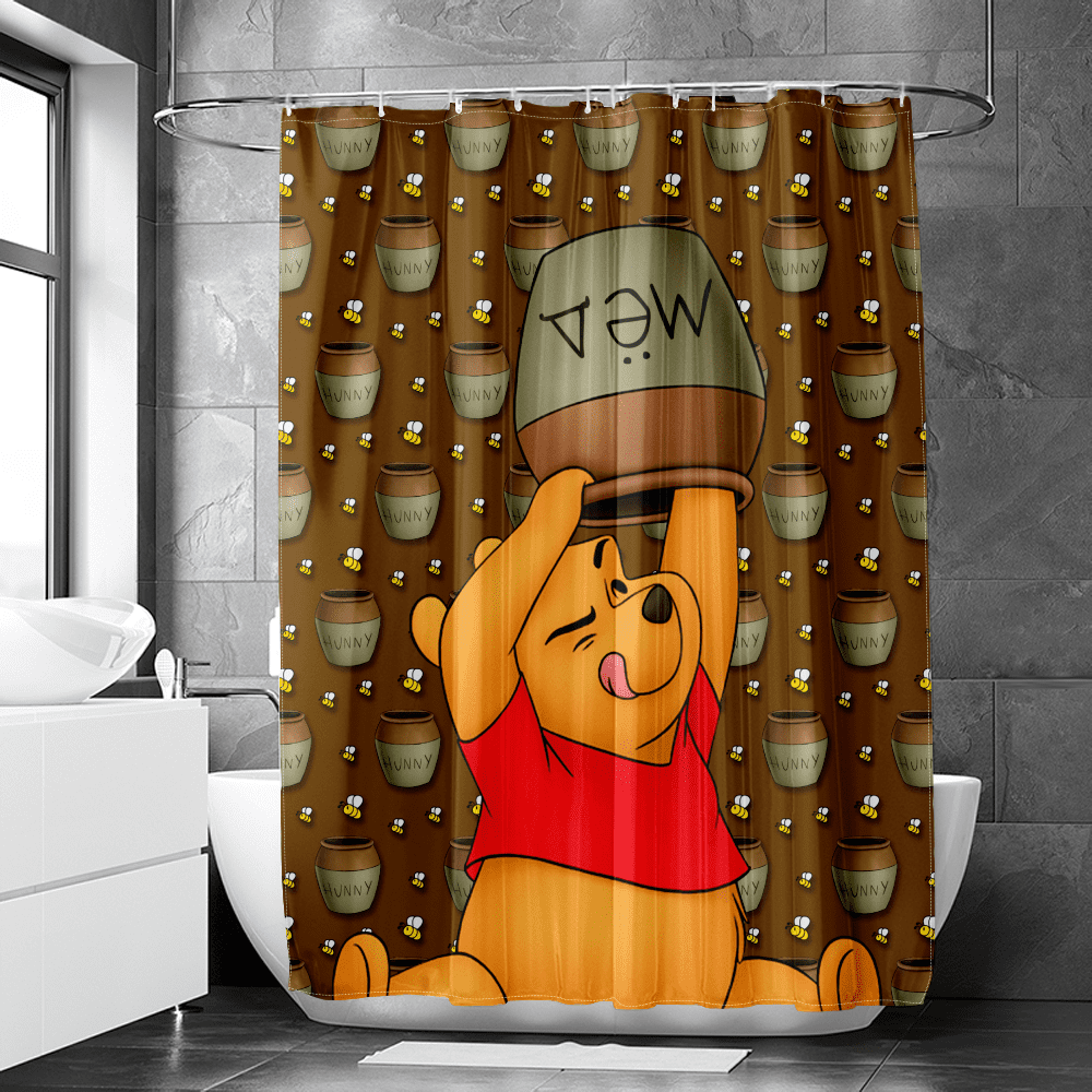KARPIX Winnie The Pooh Shower Curtain 180x200 180x180 120x200 Set Winnie  Pooh Shower Curtain Waterproof Polyester Shower Curtain Bathroom Mat 4  Piece Set (120 x 200 cm(BxH),8) : : Home & Kitchen