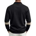 thumbnail image 4 of Men's Polo Shirts Long Sleeve Autumn Color Blocking Lapel Polo Shirt, 4 of 8