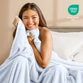 thumbnail image 5 of Bare Home Microplush Fleece Blanket - 300 GSM - Fuzzy Microfleece - Soft & Plush - King, Blue Mist, 5 of 10