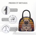 thumbnail image 4 of Honeii Pug dog Yoga Print Insulated Lunch Bag Women Reusable Lunch Box with Pocket for Work Picnic Travel -One Size, 4 of 6