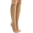 thumbnail image 1 of Easy Wear Compression Socks Calf Height Open Toe Support Stockings With Zip For Men Women, 1 of 2