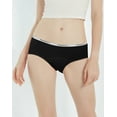 thumbnail image 3 of INNERSY Period Underwear for Teen Girls Cotton Leakproof Menstrual Panties 3 Pack (12-14 Years,Black with White Piping), 3 of 9