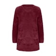 thumbnail image 4 of Ahdbta Women's Fuzzy Fleece Sweatshirts Winter Warm Sherpa Pullovers Fall Oversized Loungewear Long Tops with Pockets, 4 of 7