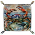 thumbnail image 2 of Women Girls Leather Square Dish Trinket Plate Jewelry Tray for Mothers Day Birthday Gift, Ocean Crab Fish, 2 of 6