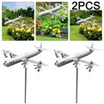 thumbnail image 1 of JShteea Molino Viento Avión Metal Spinners Viento Decoraciones Jardín Al Aire Libre 2 Uds., 1 of 8