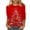 (Type41)Red, variant on Women T Shirts 3/4 Length Sleeve Tops Casual Loose Fit Crewneck T Shirts Cute Solid Three Quarter Length Tunic Tops