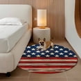 thumbnail image 3 of American Flag 6ft Round Rugs, Vintage USA Flag Wooden Washable Non-Slip Area Rugs for Living Room Bedroom Kitchen, Soft Low Pile Dining Room Kicthen Circle Carpet, Indoor Floor Rug, 3 of 9