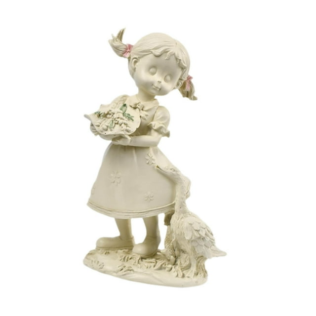 Estatua infantil de resina para niños, figura decorativa para cumpleaños, coleccionable, para mesa. Chica