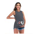 thumbnail image 2 of Summer Saving! Yievot Women Maternity Oversized Tank Top Funny Cute Graphic Print Basic Tshirt with Side Ruched Sleeveless Pregnant Shirt Vest S-3Xl Maternity 2024 Summer Tops on Clearance, 2 of 5