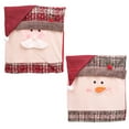 thumbnail image 1 of Fundas para sillas navideñas, fundas para sillas de comedor, fundas para respaldo de silla navideñas, fundas para gorro de Papá Noel y muñeco de nieve, decoración, 2 piezas, 1 of 4