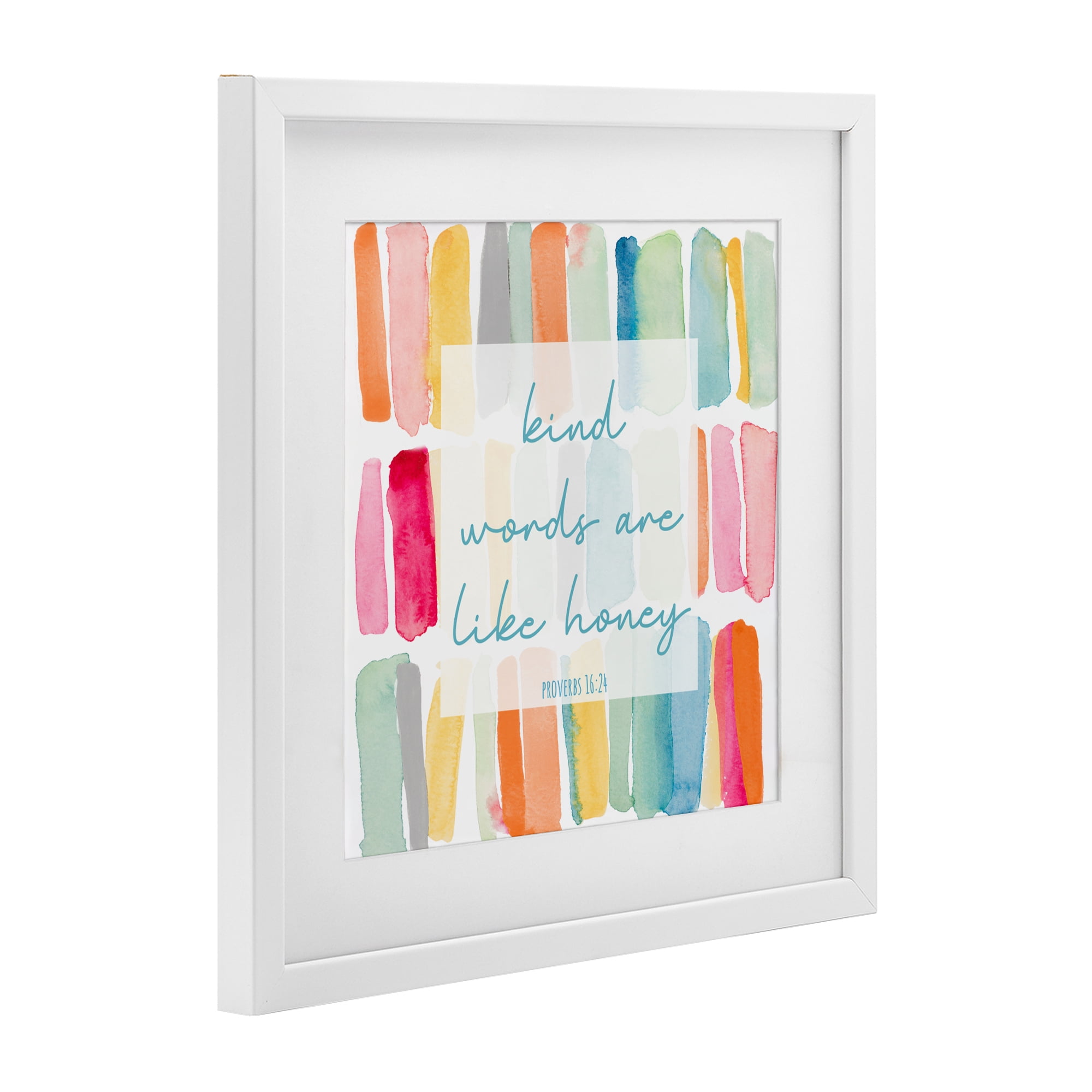 Stupell Industries Kind Words Are Like Honey White Framed Print Under Glass, design by Lanie Loreth