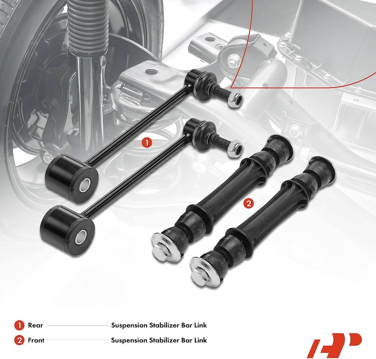 A-Premium 4Pcs Front Rear Sway Bar Link Stabilizer Link Kit Compatible with Chevrolet Tahoe 2007-2016 Suburban 2015-2016 Suburban 1500 2007-2014 Avalanche GMC Yukon Yukon XL 1500 Cadillac Escalade