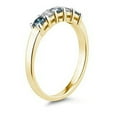 thumbnail image 2 of SZUL Women's 5 Stone Blue and White Diamond Ring in 14K Yellow Gold, 2 of 3