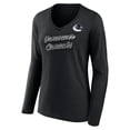 thumbnail image 2 of Women's Black Vancouver Canucks Forge Long Sleeve V-Neck T-Shirt, 2 of 4