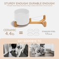 thumbnail image 3 of Spunkyjunky Cuenco De Cerámica Para Perros Y Gatos Con Soporte De Madera, Juego De Agua Y Comida Ponderada Con Esmalte Mate Antideslizante Para Gatos, Perros Medianos, 28,7 Onzas, 3 of 5