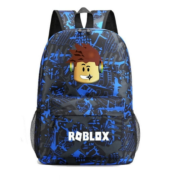 Roblox printed backpack, waterproof, casual and lightweight, suitable for primary and secondary school students, 17-inch backpack