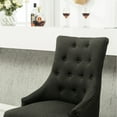 thumbnail image 4 of Wingback Hostess Chairs | Create a Plush Inviting Dining Atmosphere | Natural Wood Grain and Linen - look Upholstery | Meet Various Color Preferences, 4 of 6
