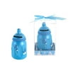 Lunaura Baby Keepsake - Set of 12 "Boy" Baby Bottle Coin Bank Favors - Blue
