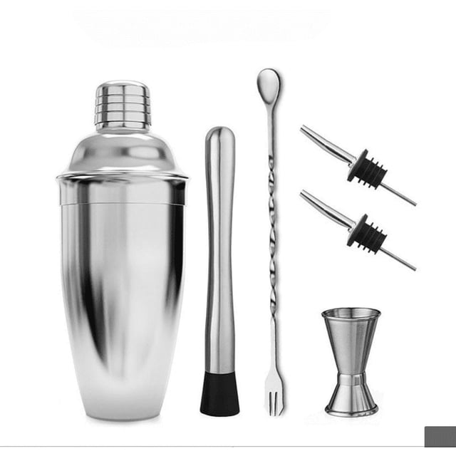 Coctelera, Set de Cóctel de Regalo, Premium Boston Shaker 750ML Set de Regalo, Coctelera Bar Accesorio Set, Coctelera de Acero Inoxidable, Coctelera para Cócteles Mezclador Cuchara 5 Piezas Barman Vhermosa ZH-241