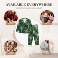 thumbnail image 7 of Fuzoiu Thorns Of Macro Cactus Print Women's Long-Sleeved Pajama,Lounge Button Down Nightwear,Womens Notch Collar Pajama Set-XX-Large, 7 of 7