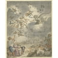 thumbnail image 3 of Cornelis Saftleven 20x24 Black Modern Framed Museum Art Print Titled - The Proclamation to the Shepherds (1677), 3 of 5