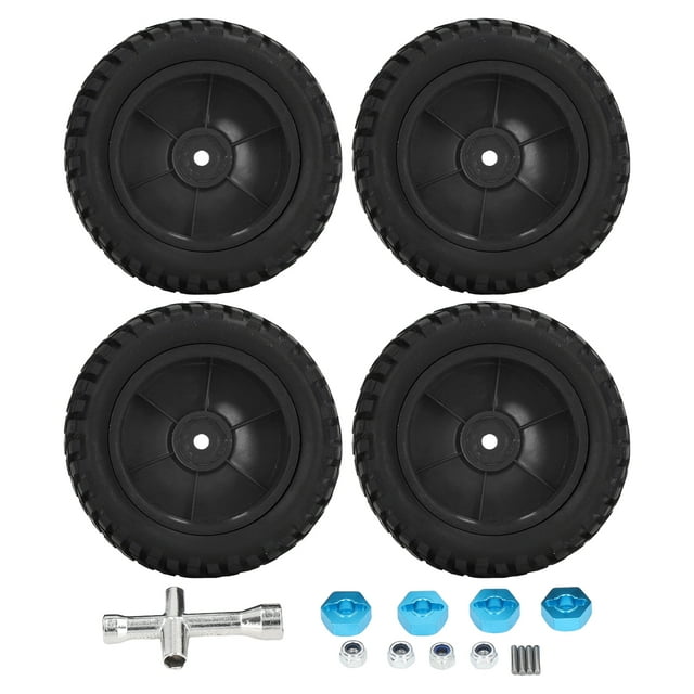 RC Rubber Tires, Exquisite Craftsmanship 4PCS 1/10 RC Wheels For 1/10 Flat Sports Car Black