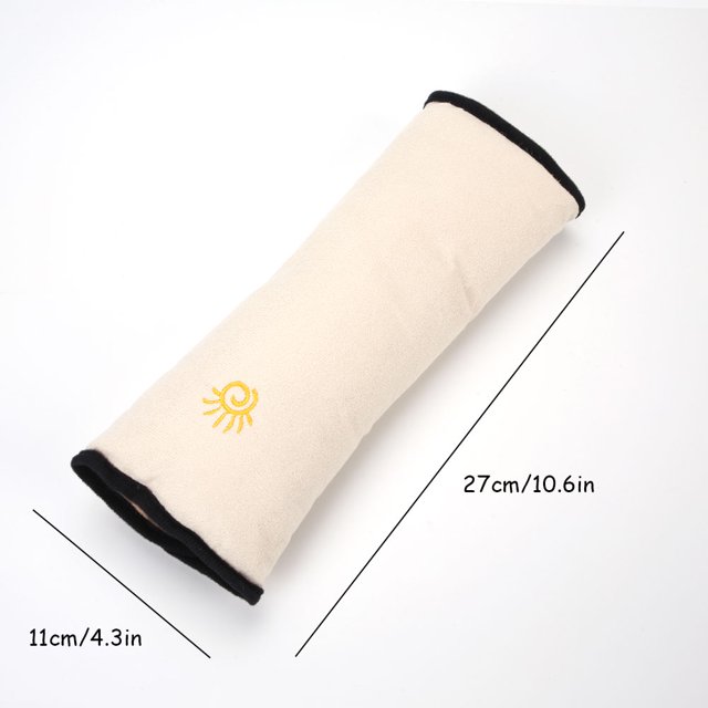 Hombreras Para Niños Funda de felpa para cinturón de seguridad de coche, transpirable, para niños, con almohadilla para el hombro (beige) Hugtrwg Accesorios para autos y motos