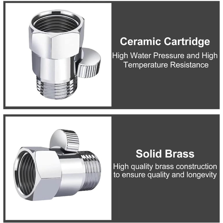 MANCHAP 3-Pack Shower Head Flow Control Valve – G1/2 Brass Shut-Off, Chrome, For Handheld Shower Heads Or Bidet Sprayers
