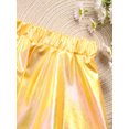 thumbnail image 4 of YONGHS Kids Girls Metallic Skirt Shiny Flared Pleated Skater Miniskirts Dancewear Yellow 9-10, 4 of 7