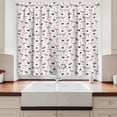 thumbnail image 2 of Ambesonne Flamingo Kitchen Curtains, Watercolor Art Flamingos, 55"x39", Black Pink, 2 of 3