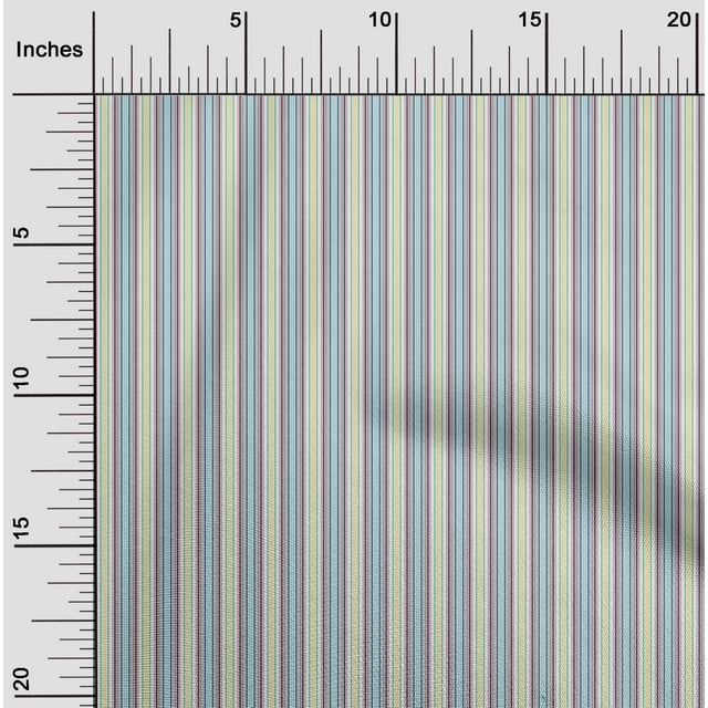 oneOone Cotton Cambric Fabric Multicolor Stripe Print Fabric BTY 56 Inch Wide