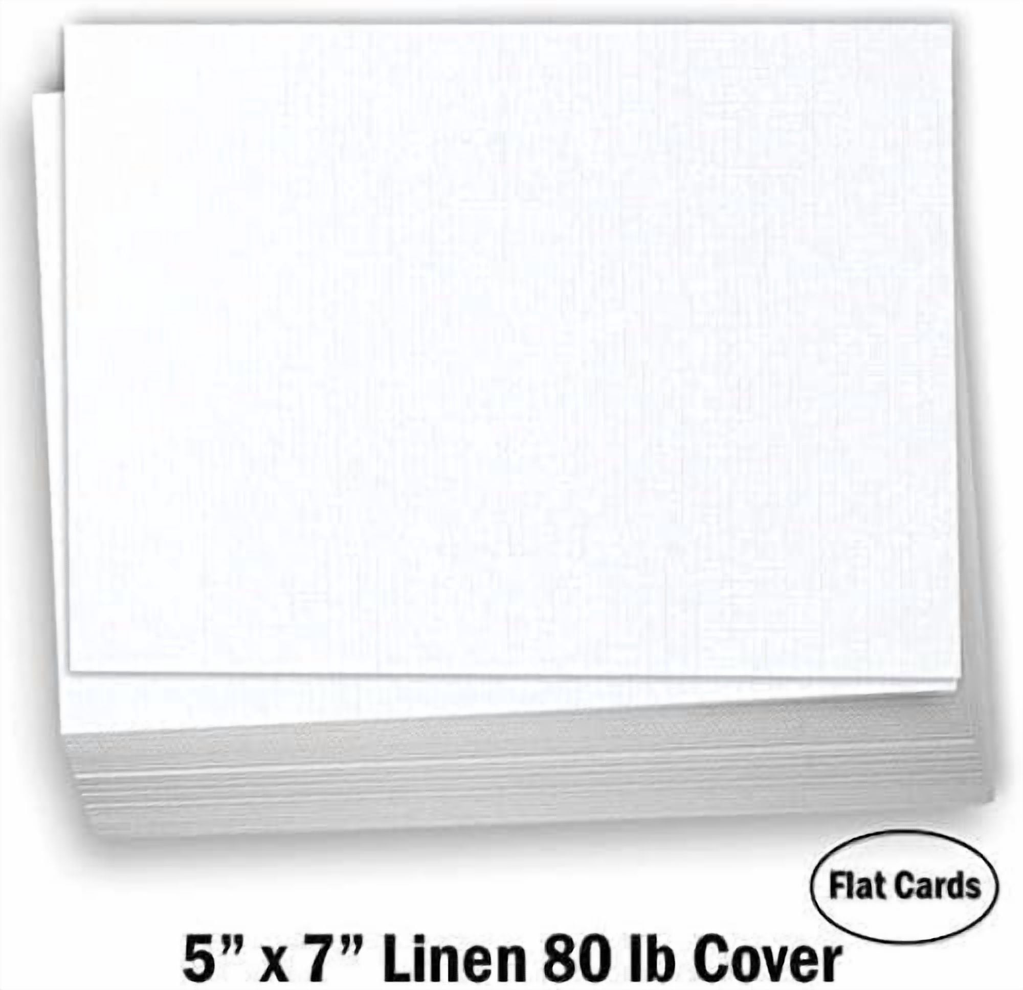 Hamilco 5x7 Ivory Linen Cardstock Paper Blank Index Cards Flat Card Stock 80lb Cover 100 Pack