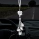 thumbnail image 2 of Bling Heart Diamond Accesorios para coche, cristal para espejo retrovisor de coche, decoración de coche, colgante de San Valentín (blanco, 9,8 pulgadas), 2 of 5