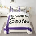 thumbnail image 2 of Erosebridal Happy Easter Bedding King Size, Cute Rabbit Bed in a Bag King size, Purple, 7 Pieces, 2 of 5