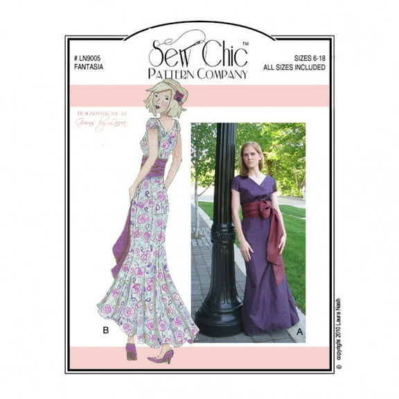 Sew Chic Sewing Pattern Fantasia Dress Women Sizes 6-18 Dresses, Vintage Style