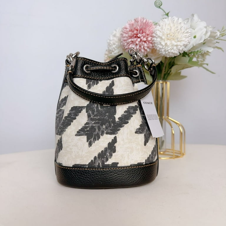 Coach Bags | Coach Mini Dempsey Bucket Bag with Houndstooth Print and Patch | Color: Black/White | Size: Os | Zhou_Juan's Closet