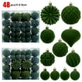 thumbnail image 5 of 48PCS Velvet Christmas Hanging Ornaments Sets, Shatterproof Flocked Bulk Balls Xmas Tree Decorations for Indoor Outdoor Decorations, 5 of 9