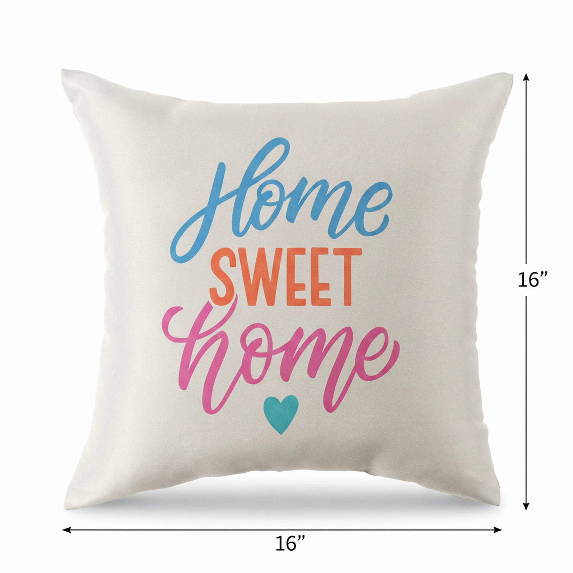 Mainstays 16 in x 16 in Home Sweet Outdoor Pillow, Multi-color