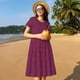 thumbnail image 4 of Balery Small Stars Vestidos sueltos de manga corta para mujer, vestidos de verano 2025, vestidos casuales de corte A con vuelo., 4 of 6