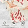 thumbnail image 5 of Yayeee 2 Pack Hand Towels for Bathroom 100% Cotton 16" x 28" Soft Absorbent Kitchen Towel, Retro Starfish, 5 of 7