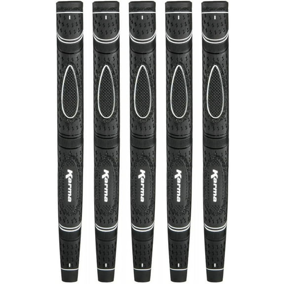 5 Pack Karma Black Dual Touch Midsize Putter Grip