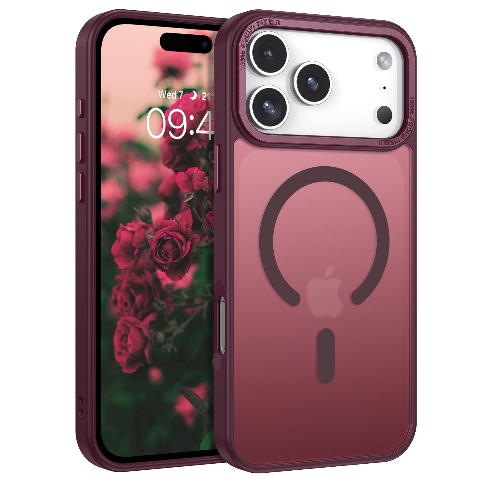 VENINGO Magnetic iPhone 18 Pro Max Case / iPhone 17 Pro Max Case (6.9") - Slim Fit Matte Translucent Cover | Mag-Safe Compatible | Shockproof Anti-Yellowing | Dark Cherry