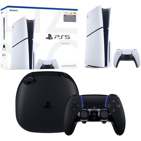 PlayStation 5 Disc Console Slim - 1TB with PlayStation Sony PS5 DualSense Edge Wireless Controller - Midnight Black