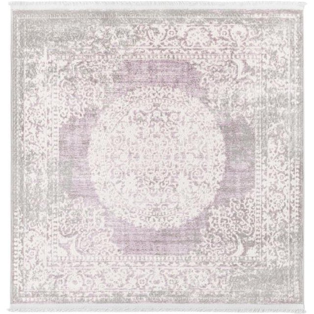 Unique Loom 3137278 4 x 4 ft. Olwen New Classical Square Rug, Purple