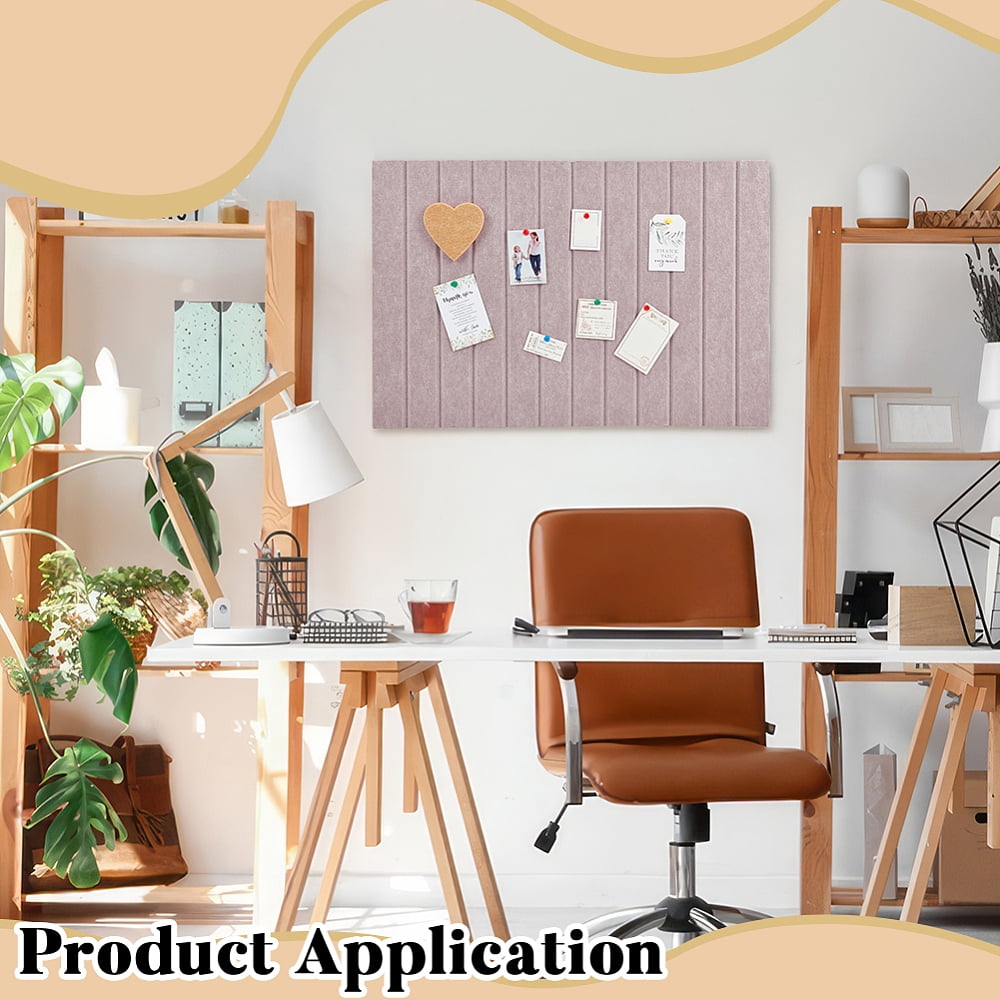 Rectangle Self-Adhesive Felt Bulletin Board Wall Stickers for Wall Home Decoration with Pushpin Rosy Brown 400x600x10mm